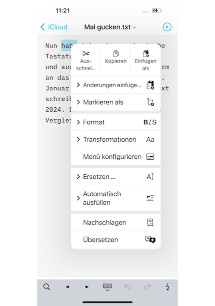 iA Writer n’a pas seulement de vrais menus contextuels, ils sont aussi configurables.