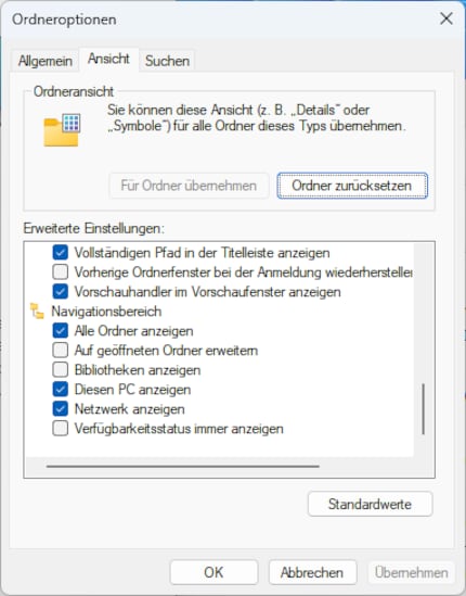 At the bottom, you’ll find settings for the navigation pane.