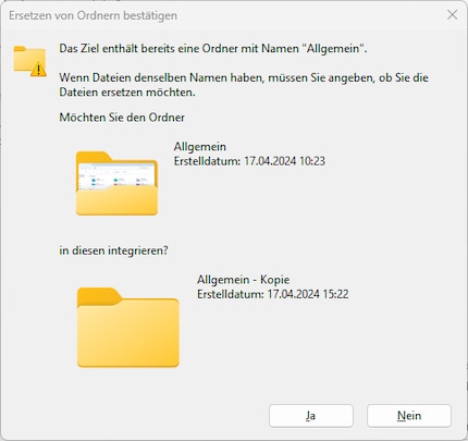 What should happen to folders that are merged?
