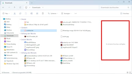 By deselecting the preview handlers, you dispense with a preview.
