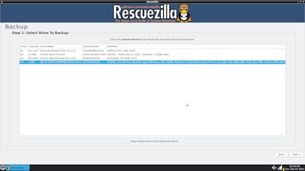 Select the source drive..