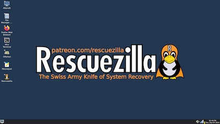 Clicking on the bottom left opens a start menu with additional applications.