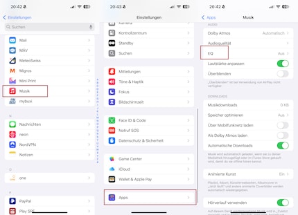 The EQ’s well sorted on a smartphone.